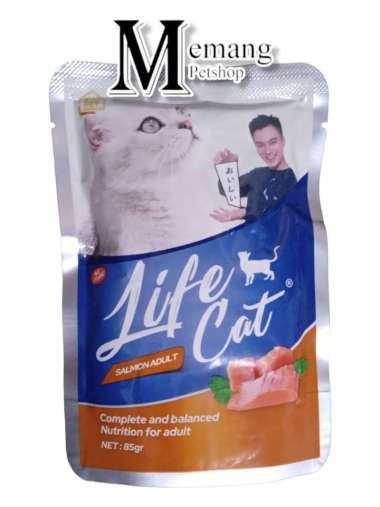 LIFE CAT Salmon Adult Lifecat Makanan Kucing Sachet Basah [85 g]