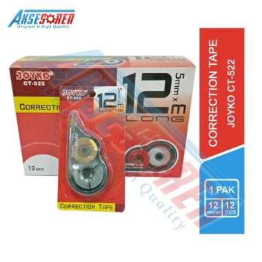 Tip Ex Kertas Pita Joyko [CT-522/12 pcs] / Correction Tape X Roll [1 box] Multicolour