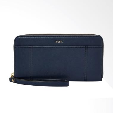Fossil SWL 1819406 Jori RFID Zip Clutch Dompet Wanita - Midnight Navy