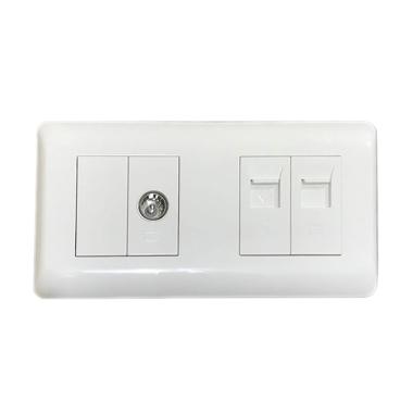 PHILIPS Agilestyle Stop Kontak [Outlet Data Telepon/ Socket TV] Putih