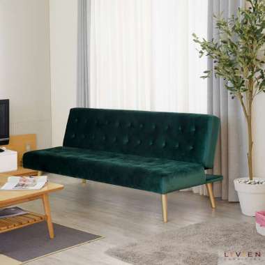 LIVIEN Sofa Bed- Sofa Bed Minimalis - Sofa Ruang Tamu - Sofa Minimalis Murah - Vallen Sofa Bed Green