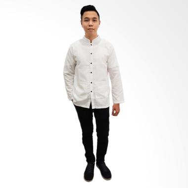 Jfashion Baju Muslim Koko Tangan Panjang Pria dewasa - Yusuf Putih