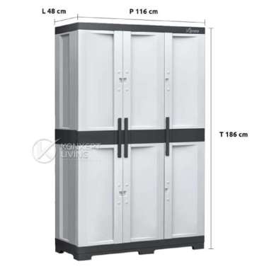 lemari susun lemari plastik lemari murah Lemari Pakaian Plastik Luxury Tabitha LX 2 HB- Lemari Baju