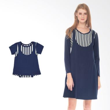 Mooimom Girl Straight Stripe Sling ... il Menyusui & Anak - Navy