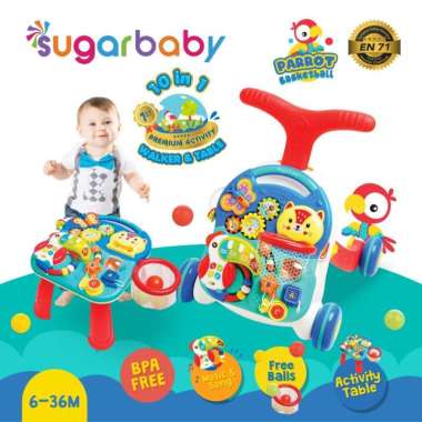 Sugar Baby Premium Activity Walker and Table Red