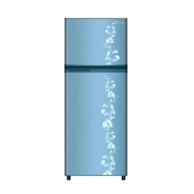 SHARP New Kirei SJ-196ND-FB Motif Bunga Kulkas - Blue [2 Pintu/172 L]