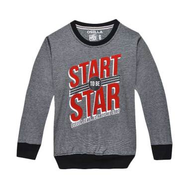 Osella Kids Stripe Start To Be Start Sweater Anak - Black