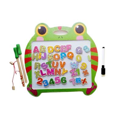 MOMO Double Side Fishing and Writing Board Frog Mainan Edukasi Anak