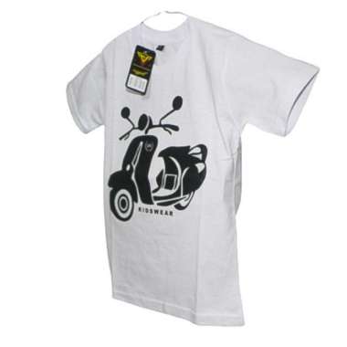 Vankids - kaos anak, kaos anak laki laki motif vespa putih XXL putih