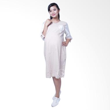 Mama Hamil DRO 890 Sunny Baju Dress Ibu Hamil dan Menyusui - Cream Mama Hamil DRO 890 Sunny Baju Dress Ibu Hamil dan Menyusui - Cream