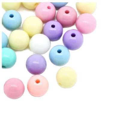 300pcs Manik-Manik Bola Bulat Bahan Akrilik Warna Campur Ukuran 8mm - multicolor