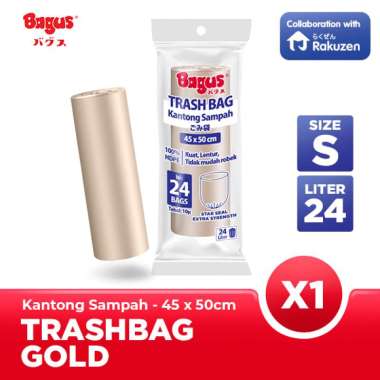 Bagus Trash Bag (Kantong Sampah) Roll 45 x 50 cm 24's - 24 L Gold