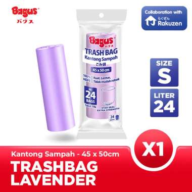 Bagus Trash Bag (Kantong Sampah) Roll 45 x 50 cm 24's - 24 L Lavender