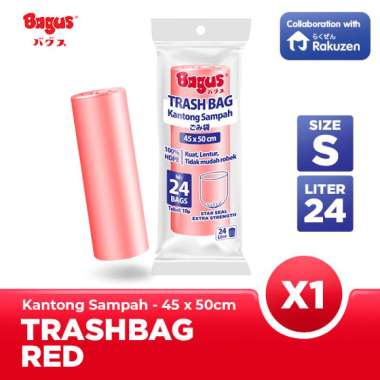 Bagus Trash Bag (Kantong Sampah) Roll 45 x 50 cm 24's - 24 L Red Velvet