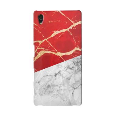 Premiumcaseid Red White Marble Flag Hardcase Casing for Sony Xperia Z5 Compact