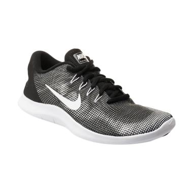 NIKE Men Running Flex Sepatu Lari Pria - Black White [2018 AA7397-001]