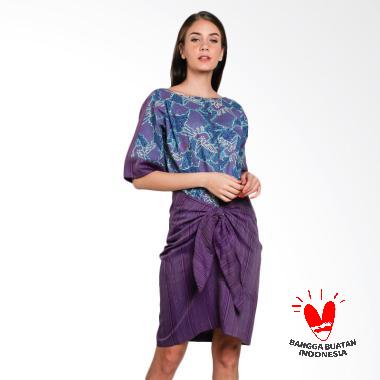 Lombang Batik by Yati Law Tenun Tali Ikat Dress - Ungu