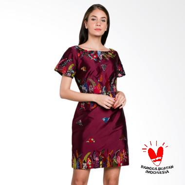 Lombang Batik by Yati Law Ap Bordir Dress Batik - Ungu Tua