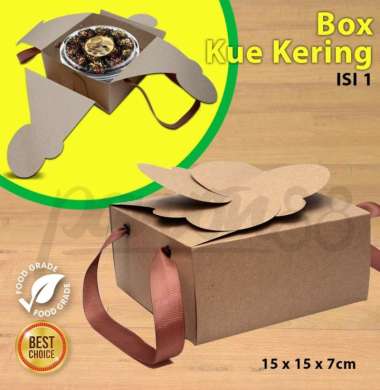 Kotak Kue Kering - Dus Kue Kering - Box Kue Kering KRAFT COKLAT - untuk isi 1 Toples 500 gram (10 pc