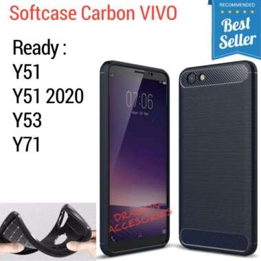 Softcase Y51 2020 Y53 Y71 Vivo Silikon Slim Fit Carbon Fiber Case Casing Shockproof Silicone Cover Y