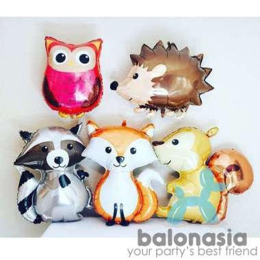 Balonasia balon foil tema Jungle / Balon hewan / Jungle land Fox