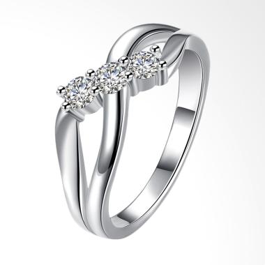 Bella & Co Party Ring SPCR879-8 Aksesoris Cincin Pesta Lapis Perak
