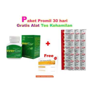 Paket Ever E 250 30 Tablet Folavit Nutrisi Promil Free 1 Steril Test Pack