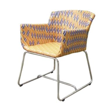 Pine Rotan Niki Arm Chair Kursi - Blue Orange Yellow