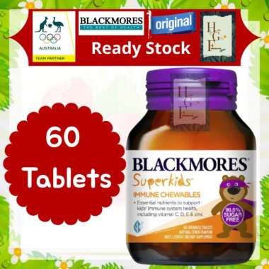 Blackmores Superkids Immune Chewables Vitamin Anak [60 Tabs]