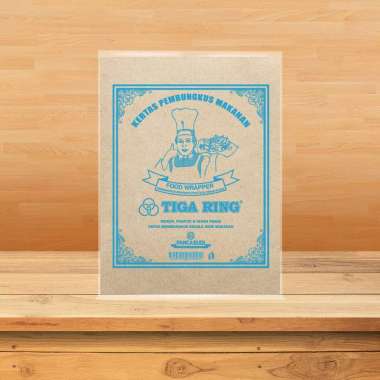 Tiga Ring Biru Kertas Nasi 27x37cm / Food Wrapper / Alas Wadah Makanan