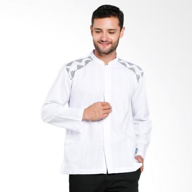 Aitana Bordir Baju Koko Pria - Putih [YN-11713-LS]