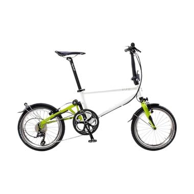 TYRELL IVE Folding Bike Sepeda Lipat - Pearl White Lime Green Metallic