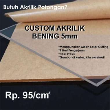 Akrilik Bening 5mm / Clear / Akrilik Lembaran / Jasa Potong Akrilik / Potongan Laser Akrilik