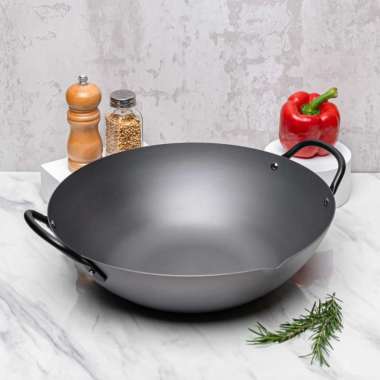 Wajan Jepang YOSHIKAWA Carbon Steel Canton Wok COOK-PAL 30cm