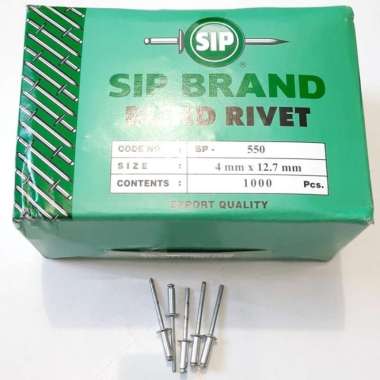 Paku Rivet 4MM x 12,7MM isi 1000pcs - Paku Lipet Tembak SP 550 (D423K)