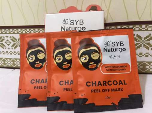 [1BOX] Masker SYB Peel Off Mask Charcoal Naturgo / Masker Lumpur SYB / Masker SYB Charcoal / 1 Box Masker Komedo / 10 sachet/Maker Hitam/100% original