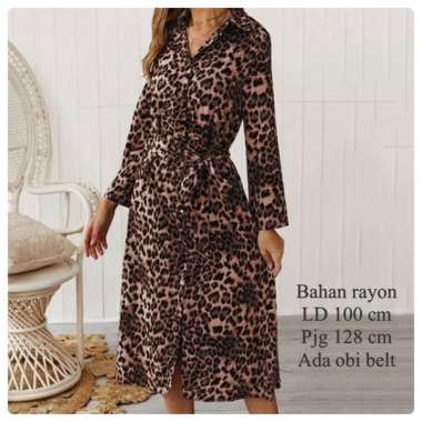 Longdress Leopard - Longtunik Leopard - Dress Leopard - Tunik Leonita