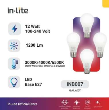 Lampu LED in-Lite 12 watt BELI 3 GRATIS 1 - Kuning