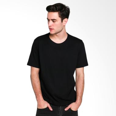 DEcTionS Kaos Distro Polos Oblong Lengan Pendek T-Shirt Pria - Hitam