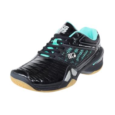 Hi-Qua Grand Prix Sepatu Badminton - Black Turquoise