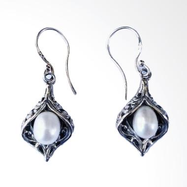Budiana Silver Perak Motif Kerucut Mutiara Air Tawar Anting