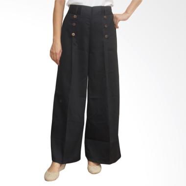 Adore Ladies Palazo Kancing 6 Celana Panjang Wanita - Black