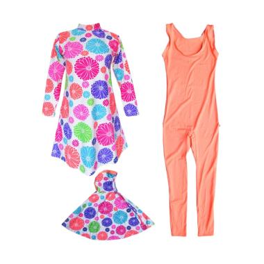 Rainy Collections Motif Bunga Crysant Baju Renang Anak Muslim Syari