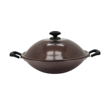 Maxim Millenia Select Bronze Teflon Wok with Tutup Alm Wajan [36 cm]