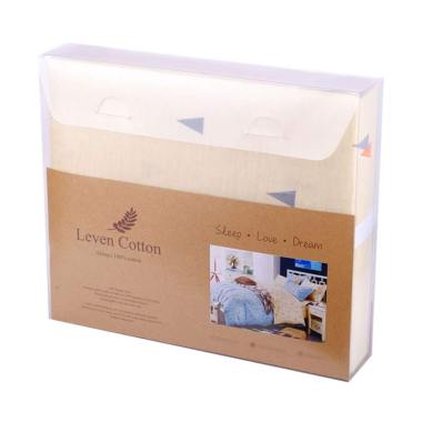 Leven Cotton Cappuccino Crema Katun Jepang Fitted Sheet Set Sprei