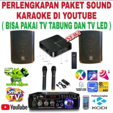 Paket Sound Karaoke Speaker 3R 5 Inch + Android Box Bisa Karaoke Di Smart Tv LED