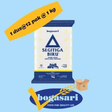 BOGASARI SEGITIGA BIRU TEPUNG TERIGU 1 KG [ 1 DUS @ 12 PAK ]