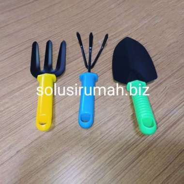 ALAT TAMAN 3PCS PLASTIK SEKOP GARPU CETOK SEMEN PVC GARDEN TOOLS PLAST
