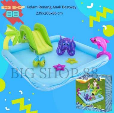 Kolam renang anak perosotan bestway fantastic fish Original