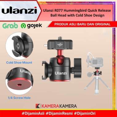KameraKamera Ulanzi R077 Hummingbird Quick Release Ball Head with Cold Shoe Design Hitam